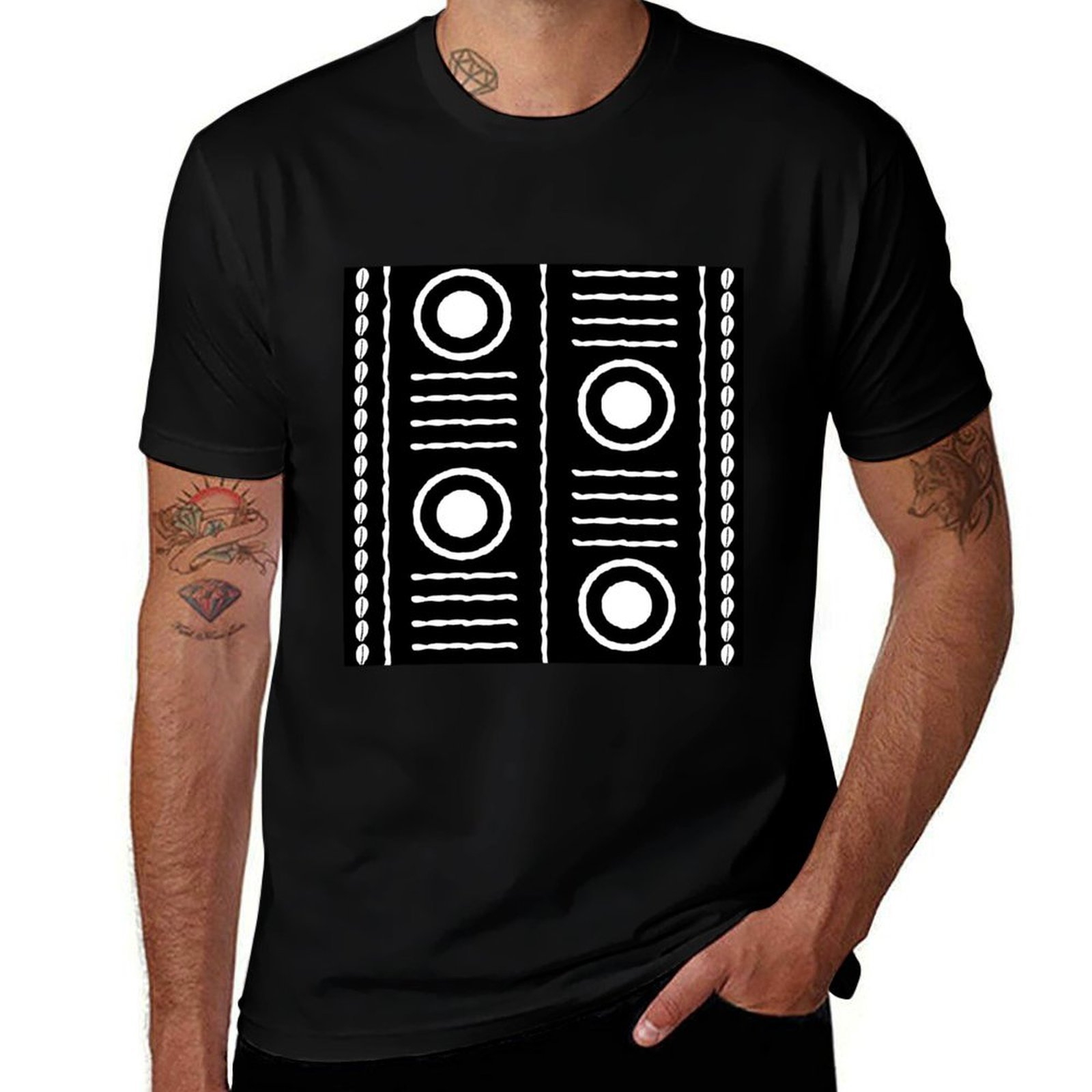 Mudcloth Print Top - Geleneksel Afrika Çamur Bezi Desenli Tişört