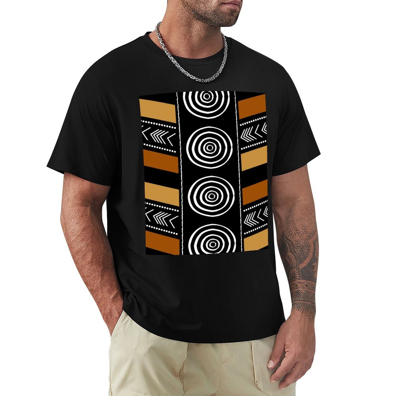 Mudcloth Print Top - Afrika Çamur Kumaşı Sanatı Baskılı Uzun