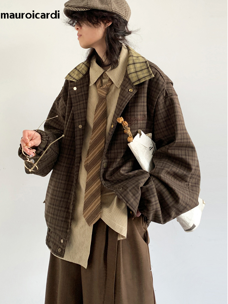 Haori Japanese Jacket - Mauroicardi İlkbahar Sonbahar Büyük Boy Renkli