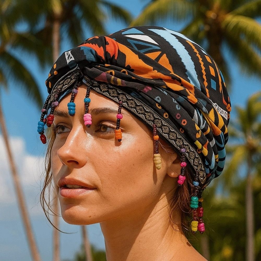 Elastik Renkli Boncuklu Başört - Ethnic Fashion India incelemesi ve fiyatı