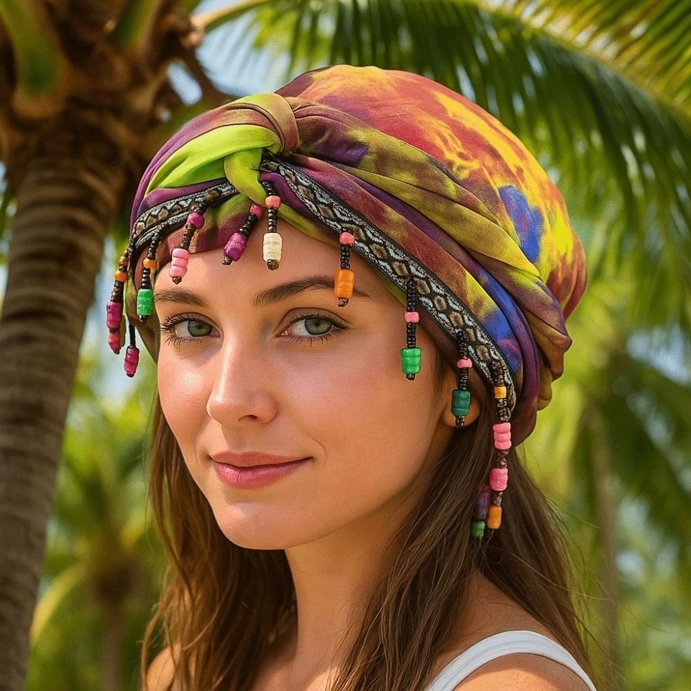 Elastik Renkli Boncuklu Başört - Ethnic Fashion India incelemesi ve fiyatı